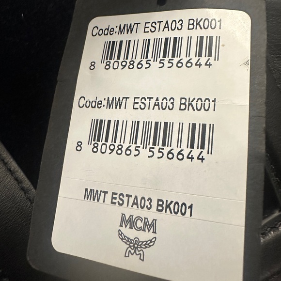 MCM Aren Medium Embossed Leather Tote Black NWT - Picture 12 of 16